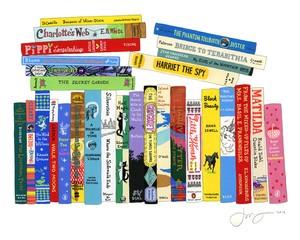 Stack of hard cover books 