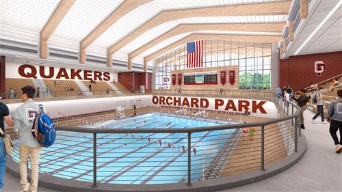 Rendering of pool and fitness room