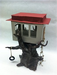 sculpture of treehouse