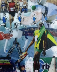 abstract drawing with a running theme