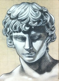 drawing of sculpture of a man